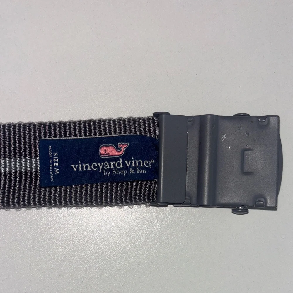 Vineyard Vines Two Tone Gray Striped Woven Men's Belt